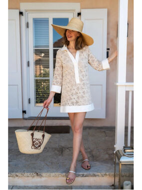 Tuckernuck | Dresses | Hyacinth Housegreen Eyelet Beaded Strap Mini Ibiza Dress